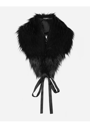 Dolce & Gabbana Faux Fur Collar - Woman Scarves And Silks Black Faux Fur Onesize