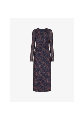 Womens Whistles Abstract Marks Mesh Midi Dress