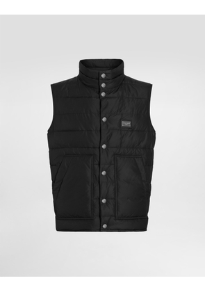 Dolce & Gabbana Nylon Vest With Branded Tag - Man Coats And Jackets Black Nylon 52