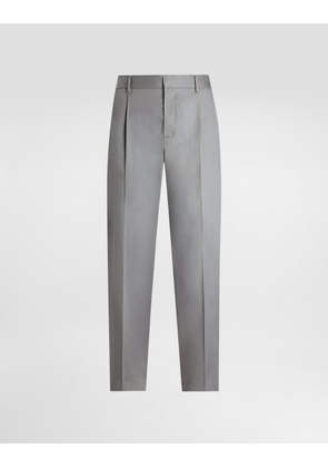 Dolce & Gabbana Cotton Gabardine Trousers - Man Pants And Shorts Gray 44