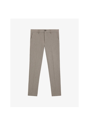 Mens Boss Herringbone Slim-Leg Stretch-Woven Trousers