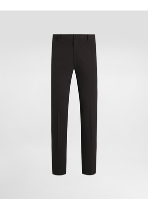 Dolce & Gabbana Bi-stretch Wool Canvas Trousers - Man Pants And Shorts Grey Wool 48