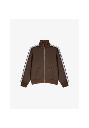 Womens Maje Zipped Side-Stripe Stretch-Jersey Sweatshirt