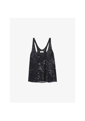 Womens Zadig&Voltaire Tarysa Star-Embellished Woven Top