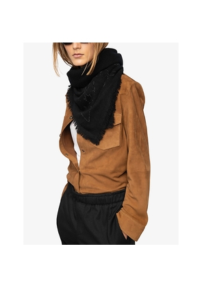 Womens Zadig&Voltaire Stevie Strass Western Cashmere Scarf