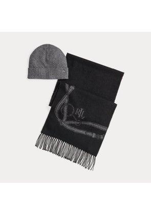 Belting-Motif Scarf & Beanie Gift Set