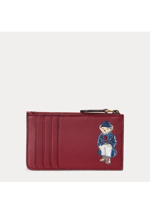 Polo Bear Leather Zip Card Case