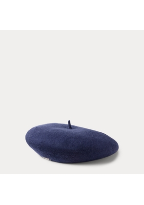 Script-Logo Felted Wool Beret