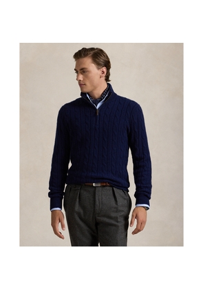 Cable-Knit Cashmere Quarter-Zip Jumper