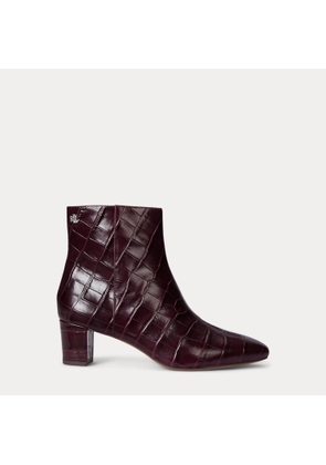 Demi Croc-Embossed Leather Bootie