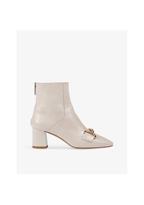 Womens LK Bennett Nadina Buckle-Embellished Patent-Leather Heeled Ankle Boots