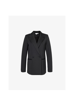 Womens Good American Scuba 2.0 Peak-Lapel Stretch-Woven Blazer