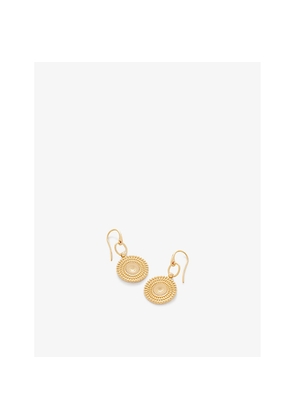 Womens Monica Vinader Juno Disk 18ct Yellow Gold-Plated Vermeil Sterling-Silver Earrings