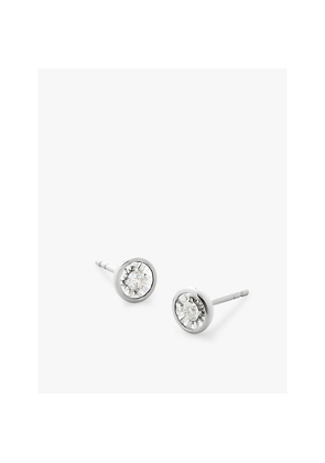 Womens Monica Vinader Solitaire Small Sterling-Silver and 0.48ct Brilliant-Cut Lab-Grown Diamond Stud Earrings