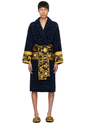 Versace Underwear Navy 'I Heart Baroque' Bathrobe
