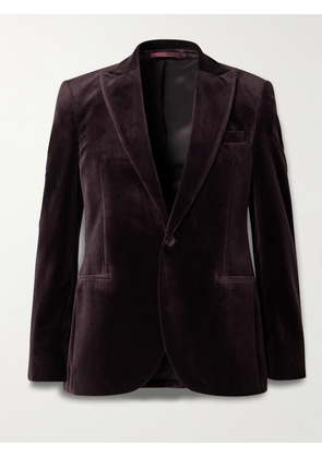 Mr P. - Slim-Fit Cotton-Velvet Tuxedo Jacket - Men - Brown - 38