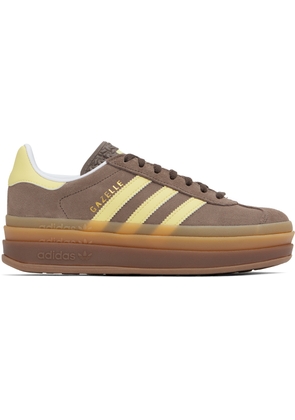adidas Originals Brown & Yellow Gazelle Bold Sneakers