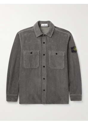 Stone Island - Logo-Appliquéd Organic Cotton-Corduroy Overshirt - Men - Gray - S