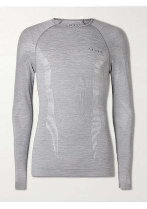 Falke - Printed Virgin Wool-Blend Ski Base Layer - Men - Gray - S