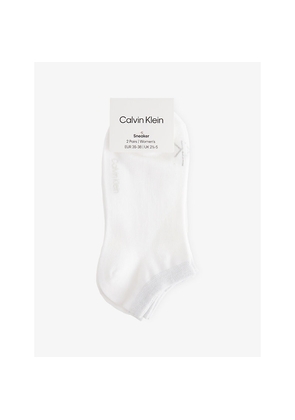 Womens Calvin Klein Branded Pack Of Two Woven Ankle Socks