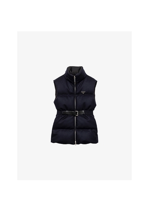 Womens Prada Branded High-Neck Wool-Down Gilet