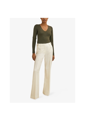 Womens Reiss x Atelier Athena Flared Wool Trousers