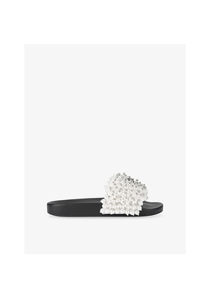 Womens Kurt Geiger London Meena Eagle Bead-Embellished Rubber Sliders