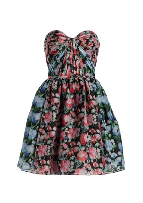 Carolina Herrera - Gathered Organza Mini Dress - Multi - US 2 - Moda Operandi