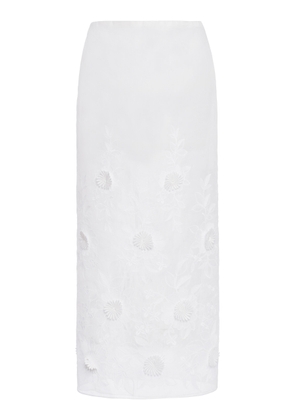 Valentino Garavani Lace Organza Midi Pencil Skirt - Moda Operandi