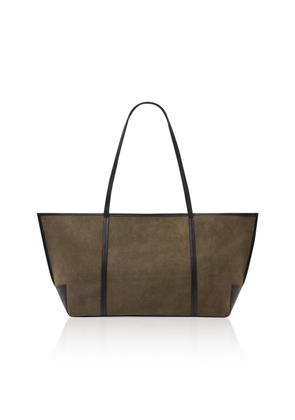 St. Agni Bateau Leather-Trimmed Suede Tote Bag - Moda Operandi