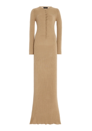 NILI LOTAN Roxy Buttoned Knit Silk Maxi Dress - Moda Operandi