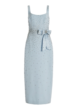 Carolina Herrera - Embellished Stretch-Crepe Midi Dress - Blue - US 6 - Moda Operandi
