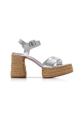 Christian Louboutin Calakala 85mm Metallic Leather Sandals - Moda Operandi