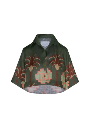 Johanna Ortiz Cumbi Cropped Linen Shirt - Moda Operandi
