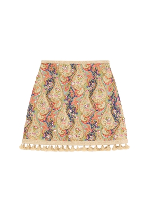 Valentino Garavani Embroidered Cotton Mini Skirt - Moda Operandi