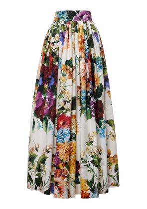 Dolce & Gabbana Floral-Printed Cotton Poplin Maxi Skirt - Moda Operandi