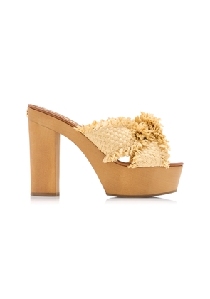 Dolce & Gabbana Woven Raffia Platform Sandals - Moda Operandi