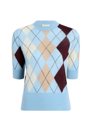 Khaite Anders Argyle-Knit Cashmere-Blend Top - Moda Operandi