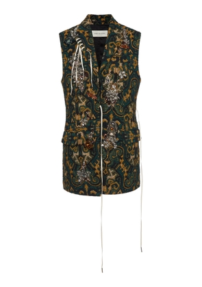 Dries Van Noten Bimbila Embellished Jacquard Vest - Moda Operandi