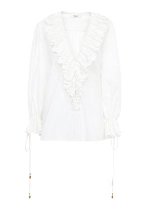 Chloé Ruffled Cotton Top - Moda Operandi