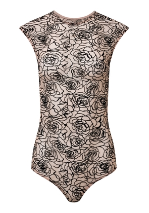 Paris Georgia Floral Printed Backless Bodysuit - Moda Operandi