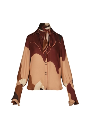 Johanna Ortiz Marsala High Tides Silk Shirt - Moda Operandi