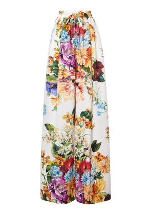Dolce & Gabbana Floral Cotton Wide-Leg Pants - Moda Operandi