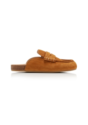 JW Anderson Stitch Suede Loafer Mules - Moda Operandi