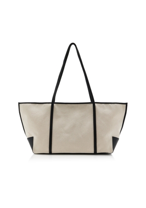 St. Agni Bateau Leather-Trimmed Canvas Tote Bag - Moda Operandi