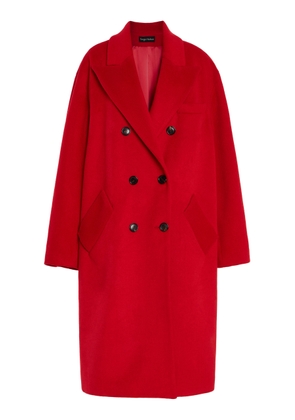 Sergio Hudson - Oversized Double-Breasted Wool-Cashmere Coat - Red - US 4 - Moda Operandi