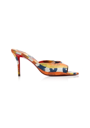 Christian Louboutin Miss Z 80mm Printed Toile Mules - Moda Operandi