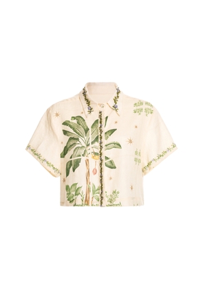 Agua by Agua Bendita Virtuosa Embroidered Linen Blouse - Moda Operandi
