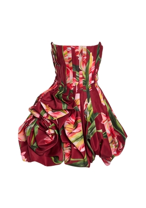 Carolina Herrera Floral-Print Pleated Mini Dress - Moda Operandi