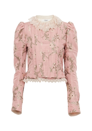 Chloé Fitted Floral Taffeta Jacquard Jacket - Moda Operandi